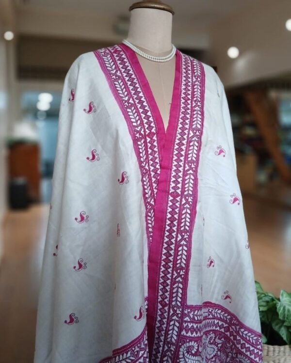 Pure Silk Kantha Dupatta – KSDS1004 - Image 2