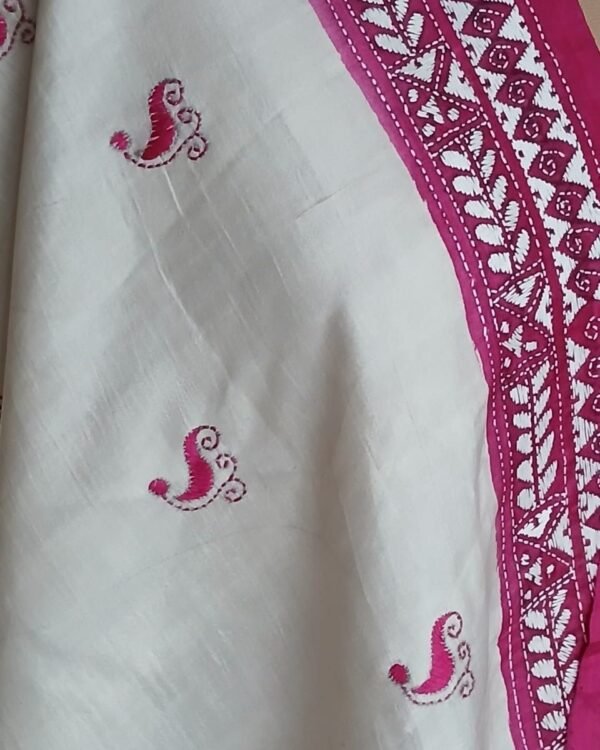 Pure Silk Kantha Dupatta – KSDS1004 - Image 6