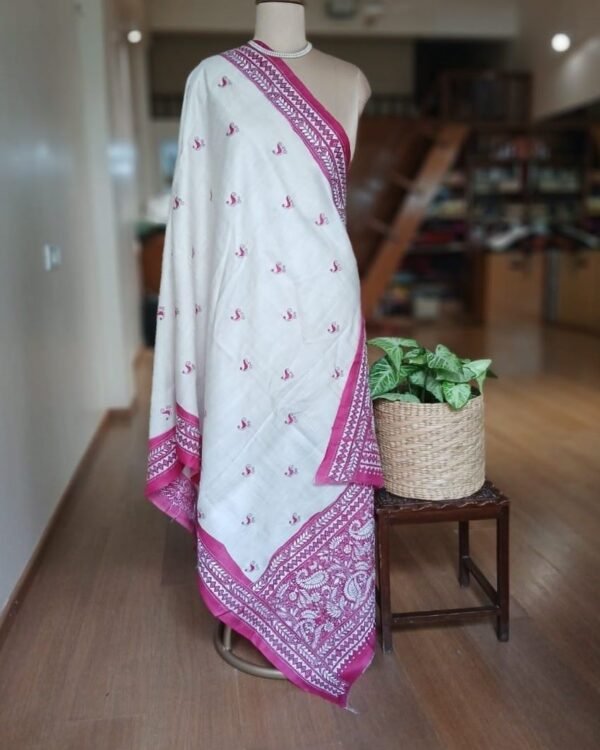 Pure Silk Kantha Dupatta – KSDS1004 - Image 4