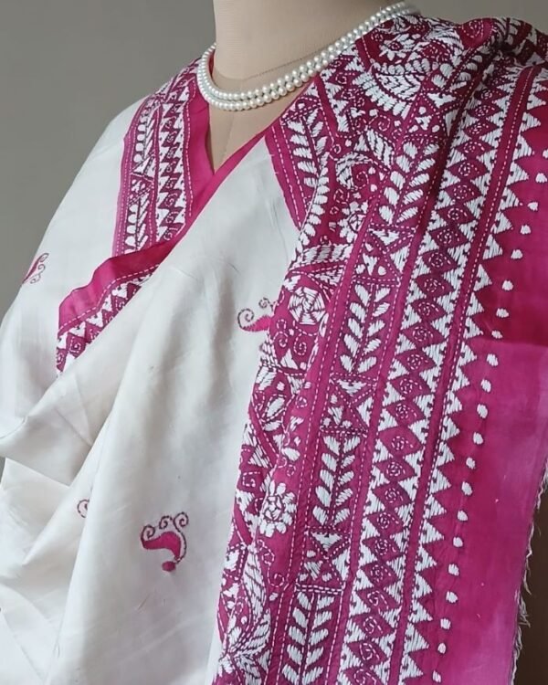 Pure Silk Kantha Dupatta – KSDS1004 - Image 3