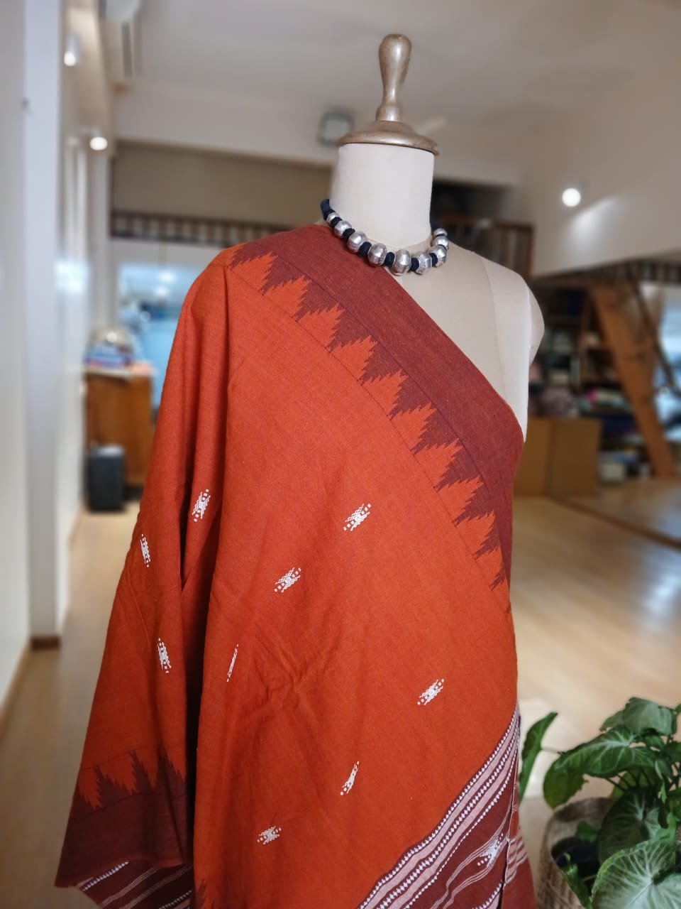 Kotpad handweave Cotton Dupatta from Odisha- (CTKD1017) - Image 4