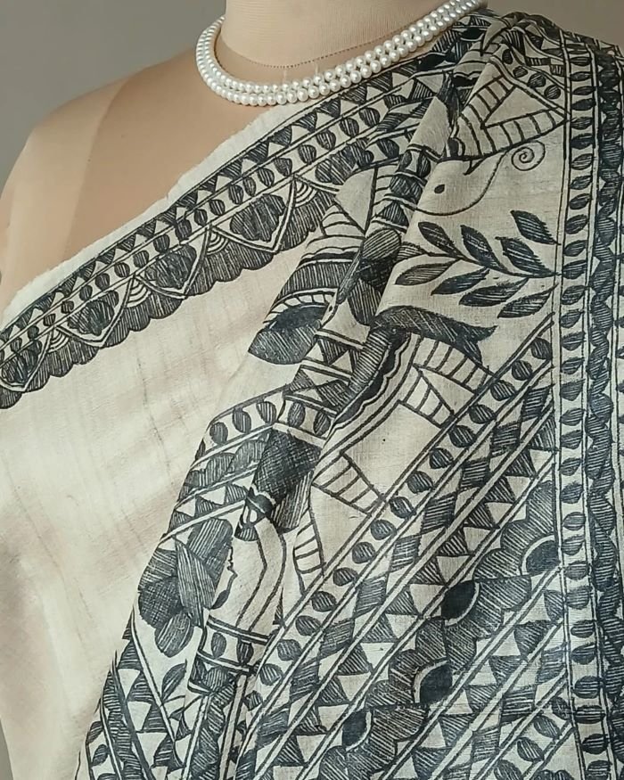 Madhubani on Tussar Silk – (MADT0004)
