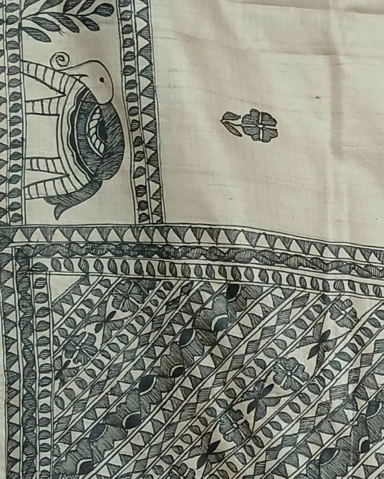 Madhubani on Tussar Silk – (MADT0004) - Image 7
