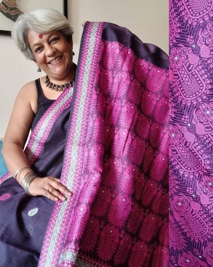 Assam Paat (Mulberry Silk) x Fine Cotton Handweave Saree – (APHS0002)