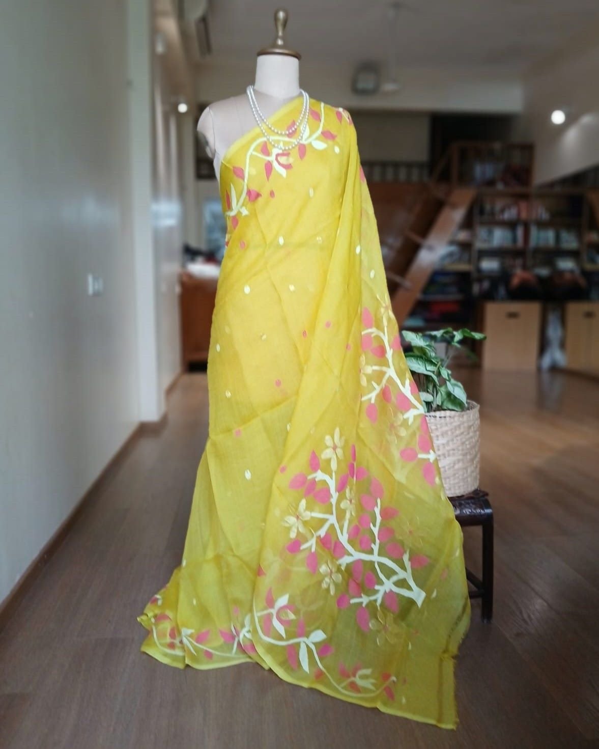 Handweave Jamdani Silk Saree – (SJMS1068)