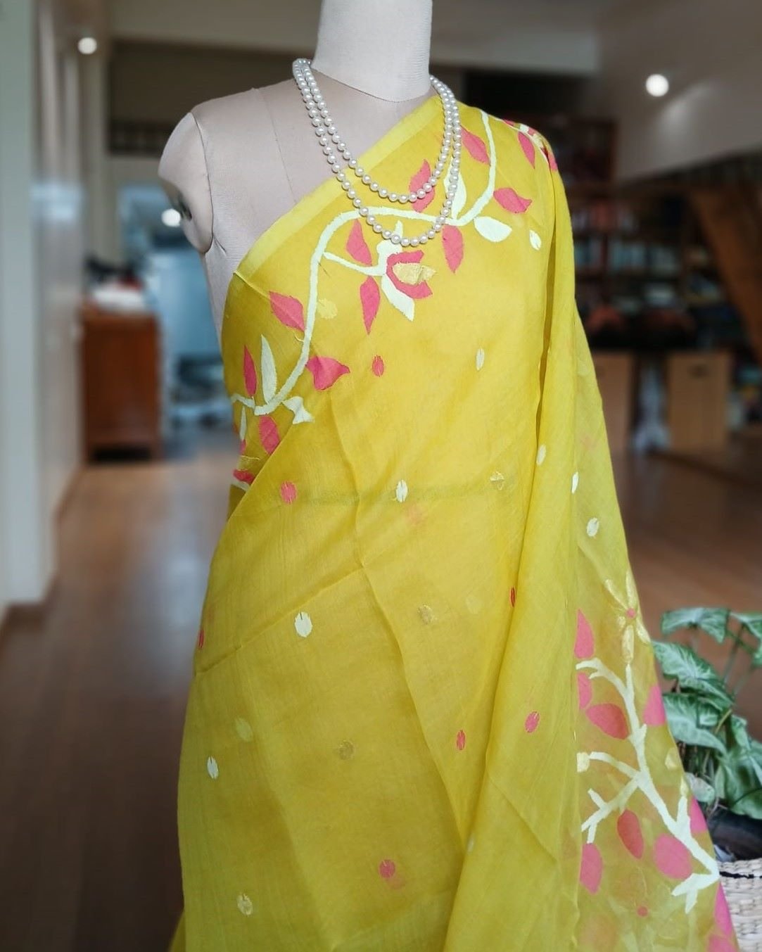Handweave Jamdani Silk Saree – (SJMS1068) - Image 4