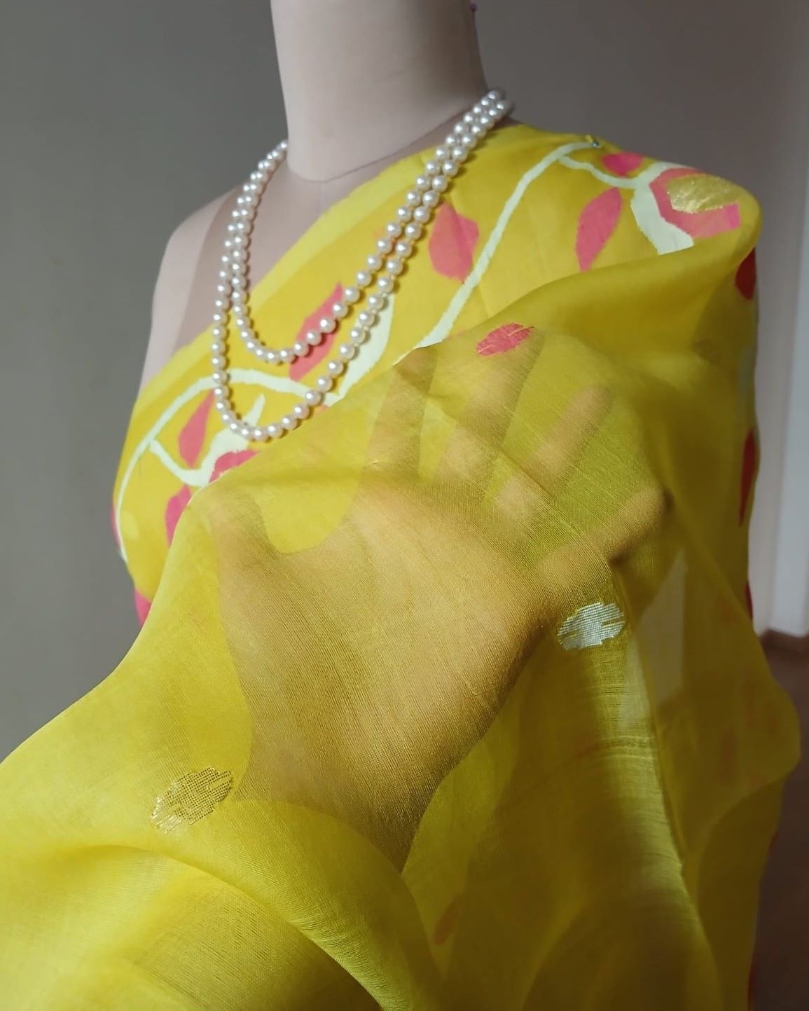Handweave Jamdani Silk Saree – (SJMS1068) - Image 3