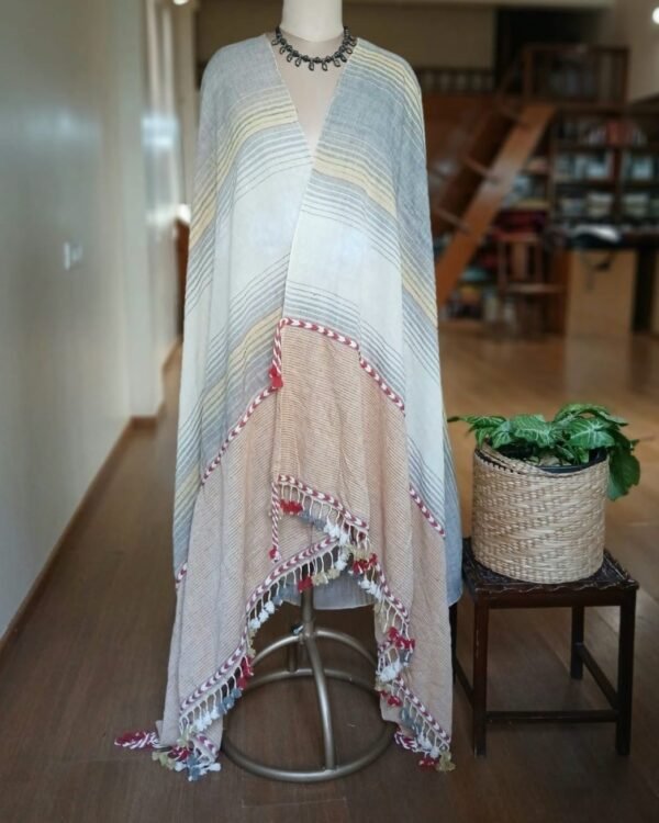 Handwoven Dupatta in Kala Cotton from Bhujodi - (HDKC0001)