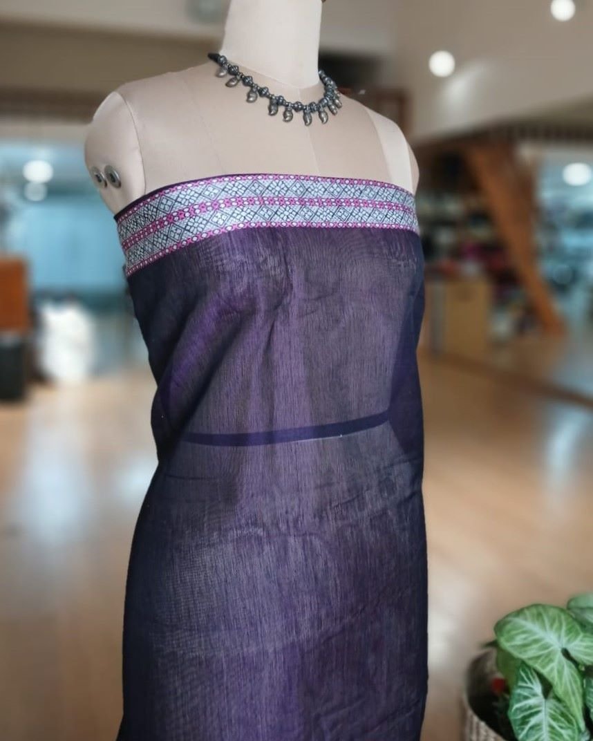 Assam Paat (Mulberry Silk) x Fine Cotton Handweave Saree – (APHS0002) - Image 8