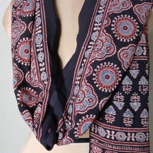 Ajrakh Handblock Dupatta in Natural Dyes - (AHDN0002)