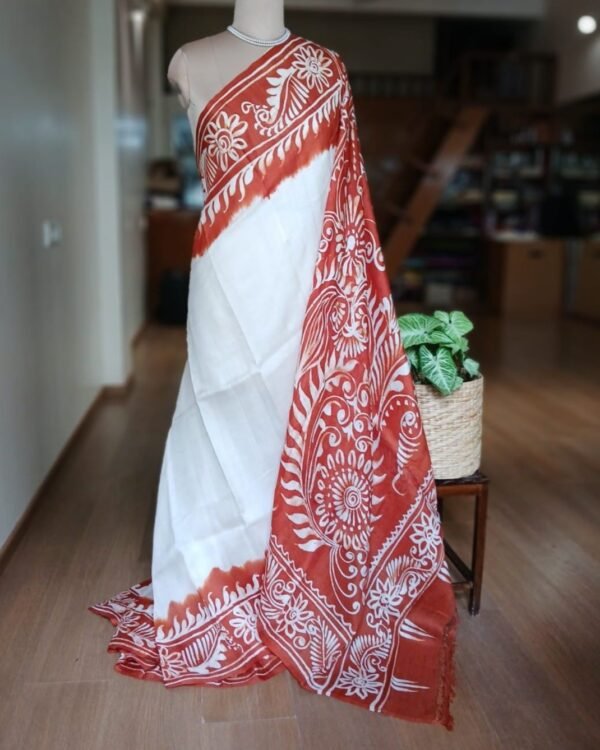 Batik Silk Saree from Murshidabad – (BSSM0017)