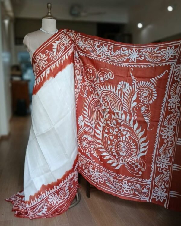 Batik Silk Saree from Murshidabad – (BSSM0017) - Image 2
