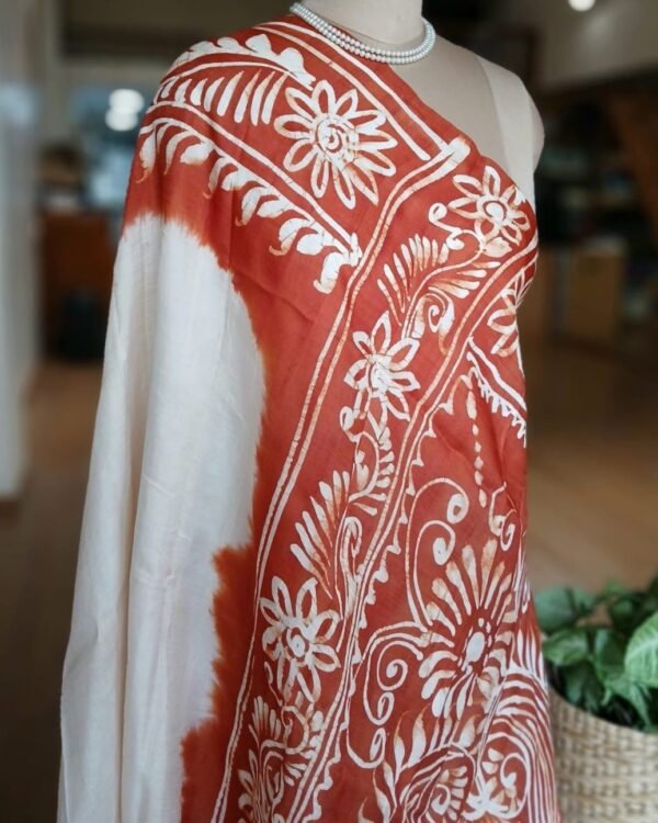 Batik Silk Saree from Murshidabad – (BSSM0017) - Image 6