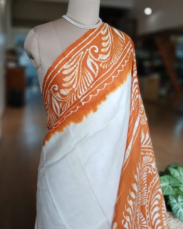 Batik Silk Saree from Murshidabad – (BSSM0015) - Image 3