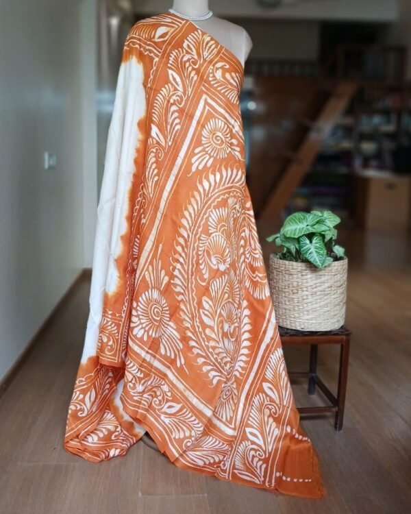 Batik Silk Saree from Murshidabad – (BSSM0015) - Image 4