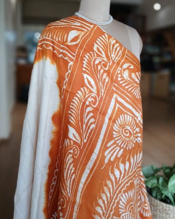 Batik Silk Saree from Murshidabad – (BSSM0015) - Image 5