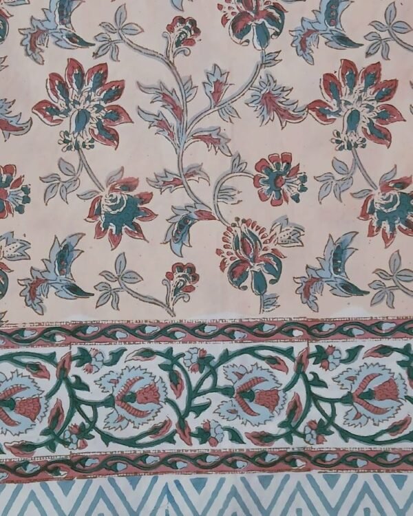 Blockprint Double Bedsheet with matching pillowcases – (DBST0010) - Image 2