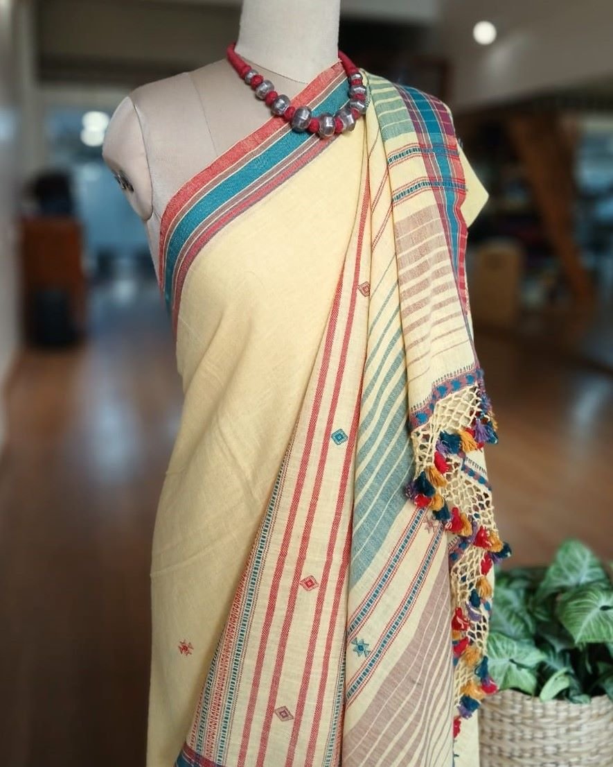Bhujodi Saree handwoven in Kala Cotton – (BHUJ0082) - Image 2