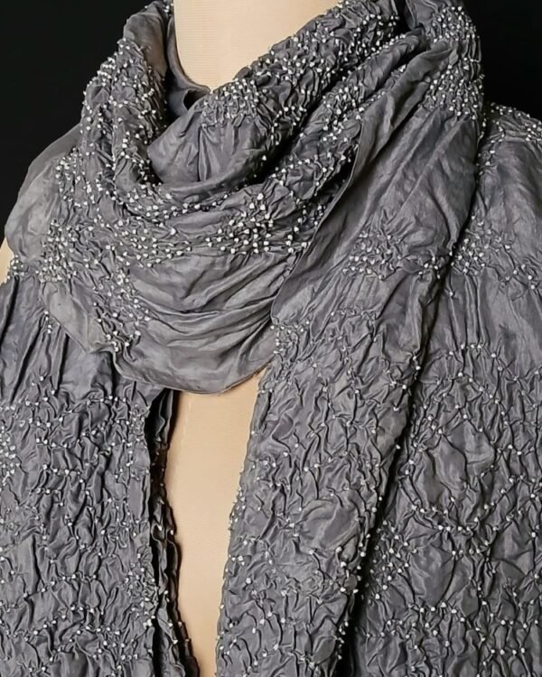 Luxurious Silk Dupatta/Shawl with very fine bandhani work - (LSDS0001) - Image 2