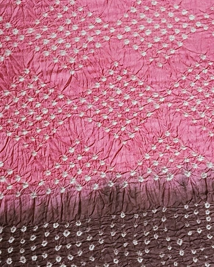 Luxurious Silk Dupatta/Shawl with very fine bandhani work - (LSDS0002) - Image 4