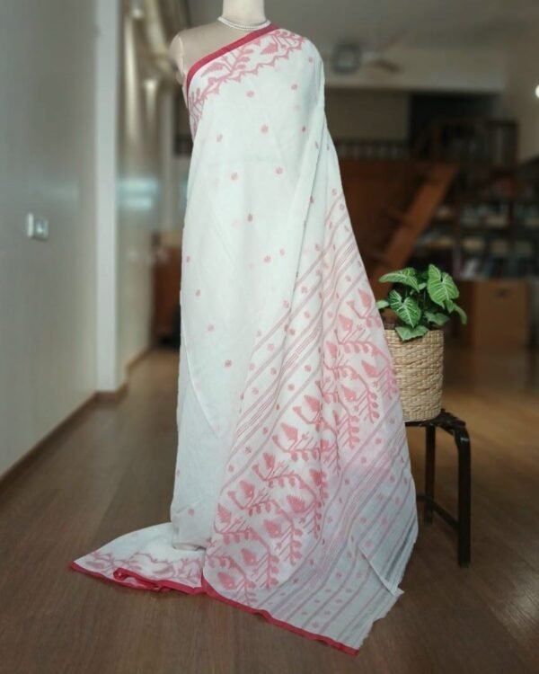 Handweave Jamdani Cotton Saree – (JCHS1024) - Image 4