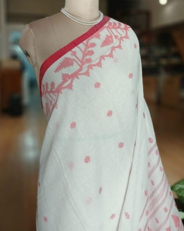 Handweave Jamdani Cotton Saree – (JCHS1024) - Image 5