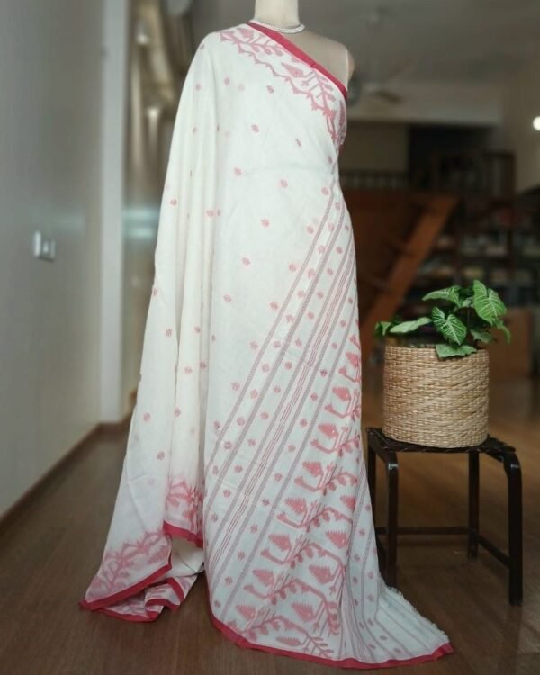 Handweave Jamdani Cotton Saree – (JCHS1024) - Image 7