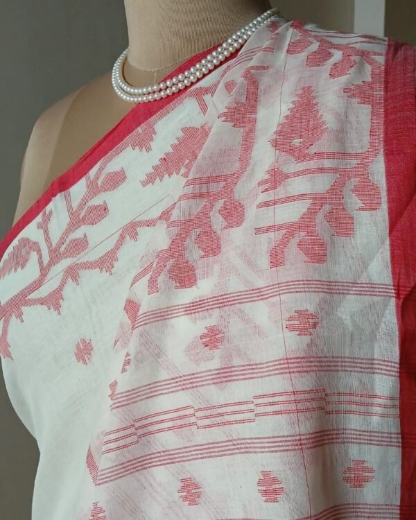 Handweave Jamdani Cotton Saree – (JCHS1024) - Image 3