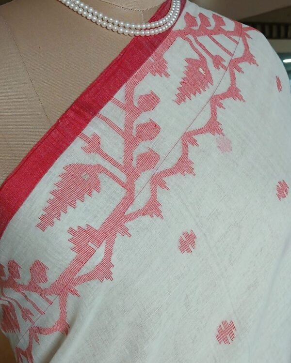 Handweave Jamdani Cotton Saree – (JCHS1024) - Image 6