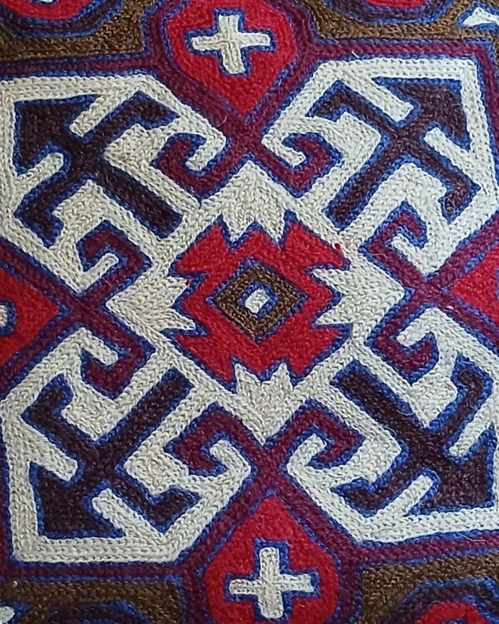 Crewel embroidered chainstitch Kilim Motif Cushion Covers - (CCMC0006) - Image 4