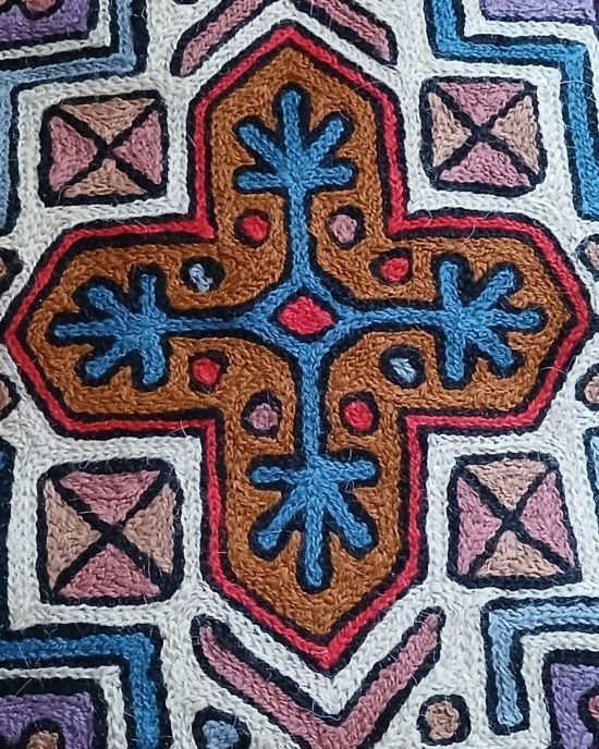 Crewel embroidered chainstitch Kilim Motif Cushion Covers - (CCMC0007) - Image 4