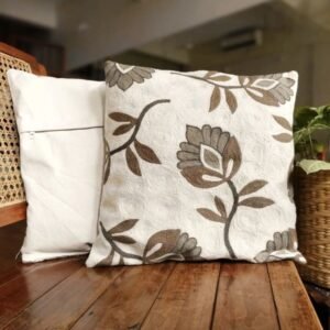 Crewel embroidered Floral Motif Cushion Covers - (CCMC0004)