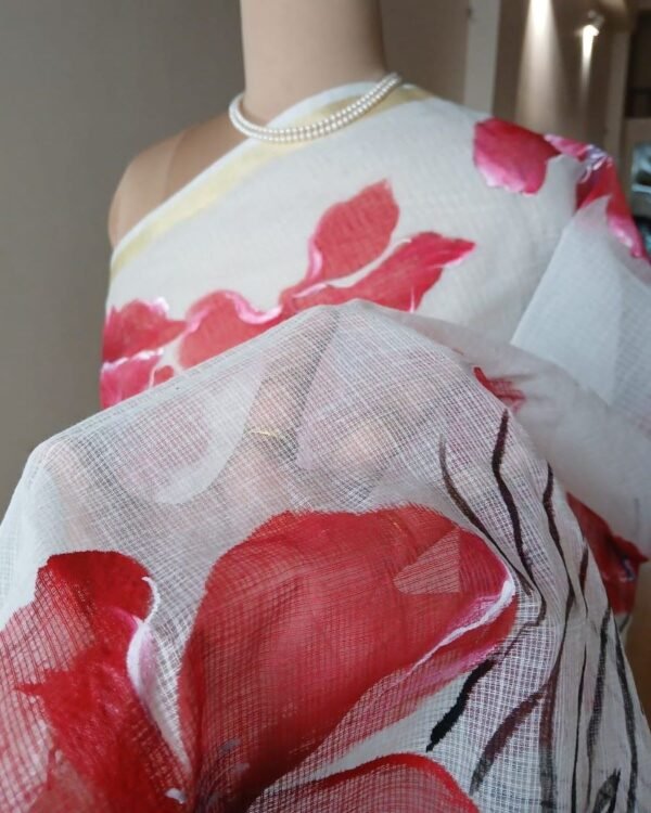 Handpainted Saree on Kota Doria – (HPKD0015) - Image 2