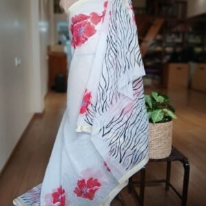 Handpainted Saree on Kota Doria – (HPKD0015)