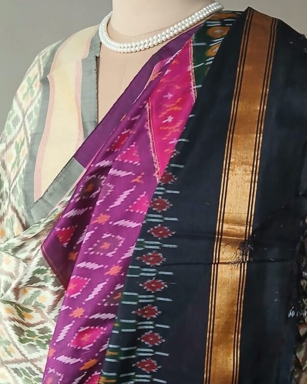 Silk-cotton dupattas from Telengana – (SCDT0002) - Image 3