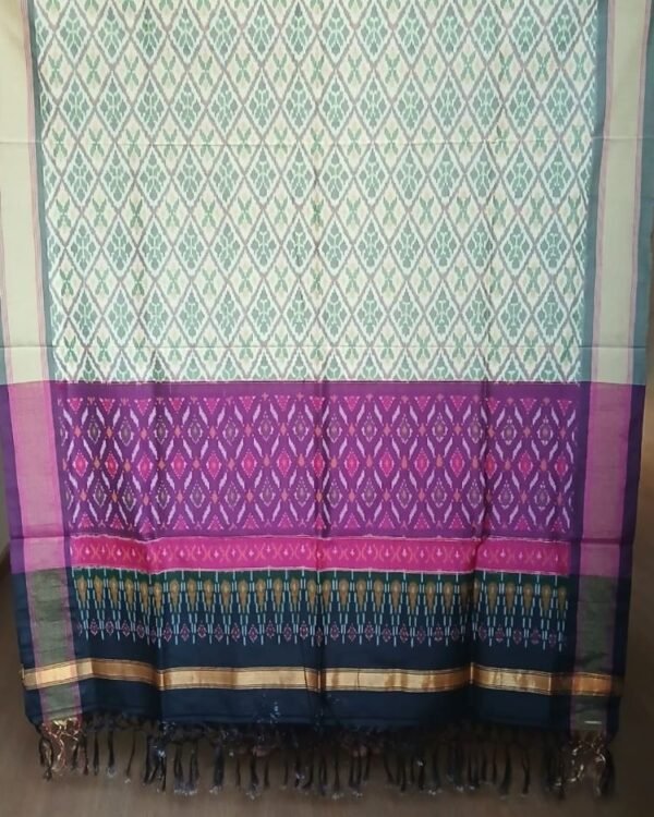 Silk-cotton dupattas from Telengana – (SCDT0002) - Image 7