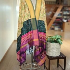 Silk-cotton dupattas from Telengana – (SCDT0003)