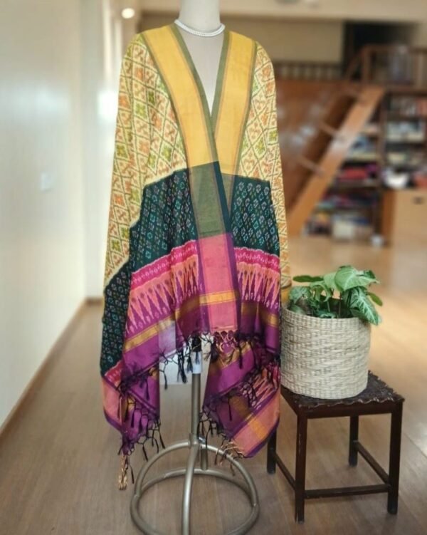 Silk-cotton dupattas from Telengana – (SCDT0003)