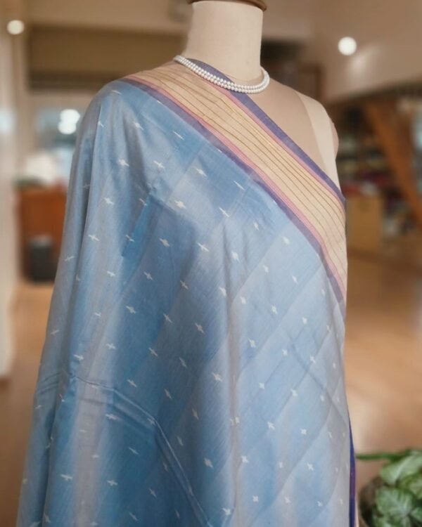 Silk-cotton dupattas from Telengana – (SCDT0005) - Image 5