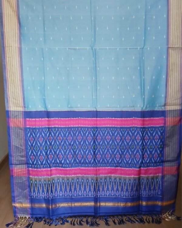 Silk-cotton dupattas from Telengana – (SCDT0005) - Image 7