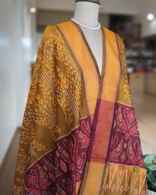 Silk-cotton dupattas from Telengana – (SCDT0006) - Image 2