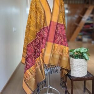 Silk-cotton dupattas from Telengana – (SCDT0006)