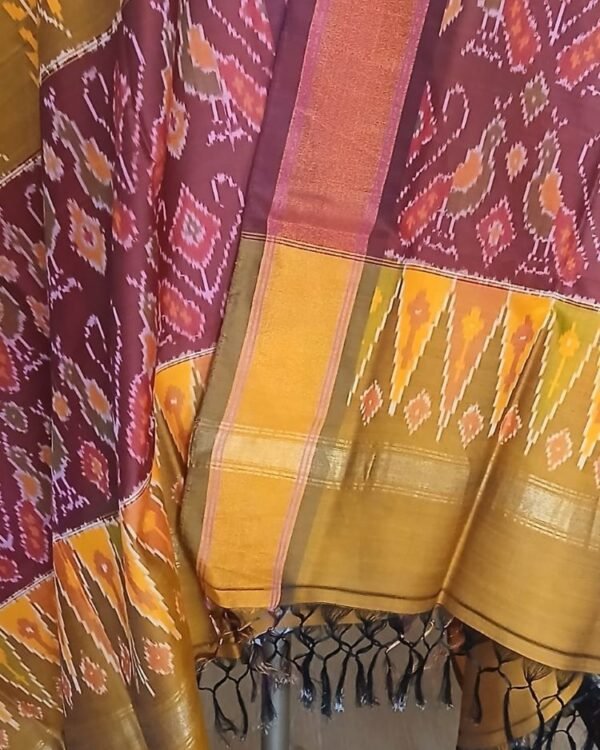 Silk-cotton dupattas from Telengana – (SCDT0006) - Image 8