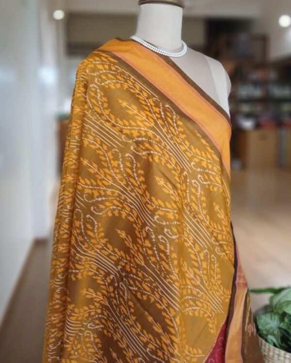 Silk-cotton dupattas from Telengana – (SCDT0006) - Image 5