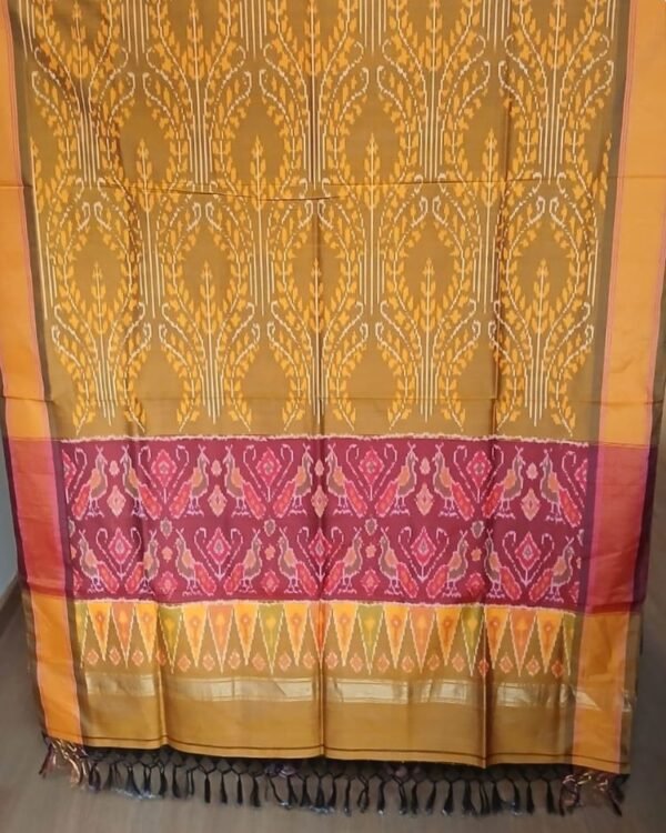 Silk-cotton dupattas from Telengana – (SCDT0006) - Image 7