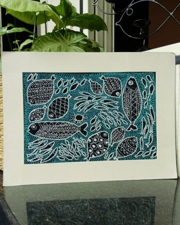 Kantha Embroidered Artwork Fish – (ARTW1015)
