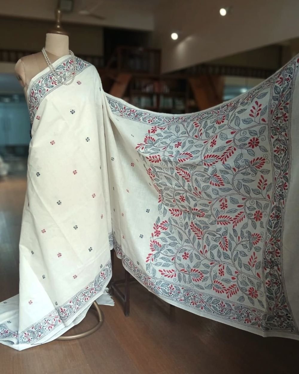 Cotton Kantha Saree from Santiniketan – (KNCS1026)