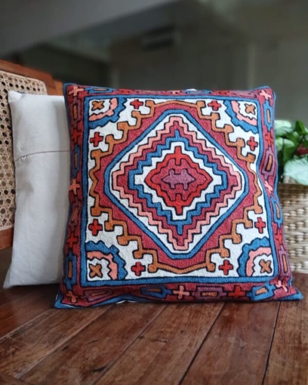 Crewel embroidered chainstitch Kilim Motif Cushion Covers – (CCMC0009) - Image 3