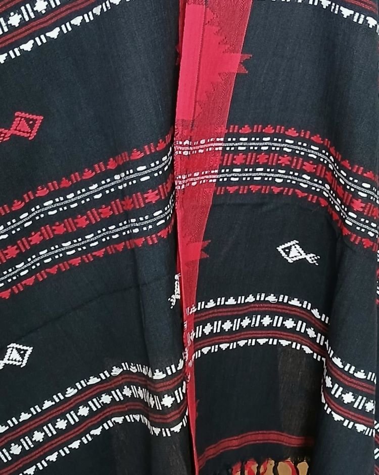 Kotpad handweave Cotton Dupatta from Odisha- (CTKD1019) - Image 5