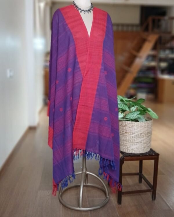 Kotpad handweave Cotton Dupatta from Odisha- (CTKD1022) - Image 2